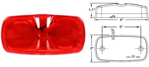4" x 2" Red LED Turn Signal Light